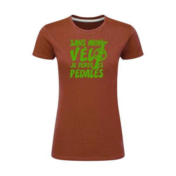 Sans mon vélo, je perds les pédales ! | Vert pomme |T shirt original femme|SG