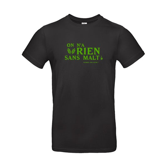 On n'a rien sans malt Flex Vert pomme |E190 T-shirt|Black||5XL