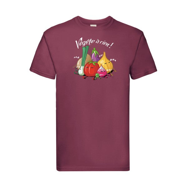 Vegete à rien ! Fruit of the loom 205 g/m² T-shirt/ bordeaux