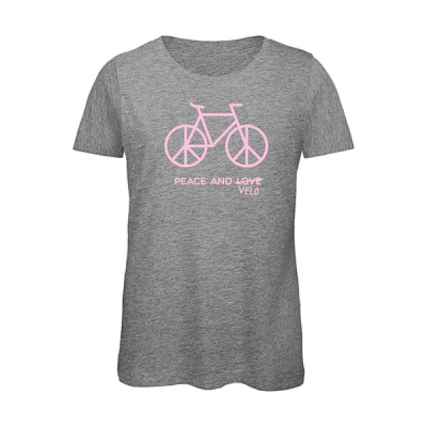 T shirt humour bio femme   femme bio|Peace and vÃ©lo Rose 