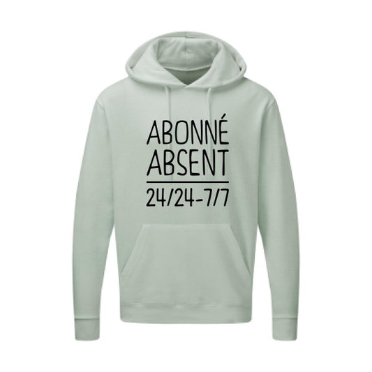 Abonné absent Noir |Sweat capuche imprimé homme