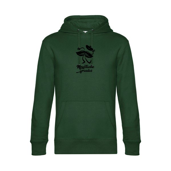 Presqu-spagnol sweat shirt original Bottle Green flex Noir impression Face
