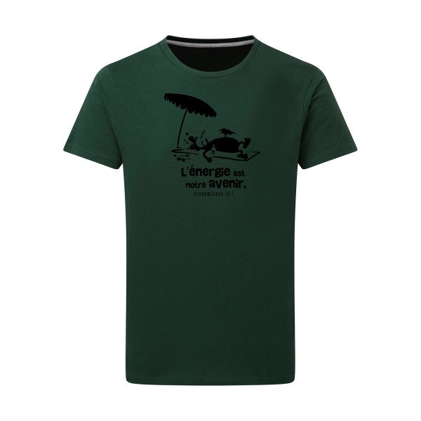 l'énergie est notre avenir noir -Flex noir sur T-shirt SG  Bottle Green  2XL