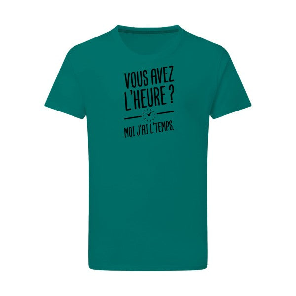 Vous avez l'heure? Moi j'ai l'temps. - Flex noir Tshirt original Emerald Green  2XL