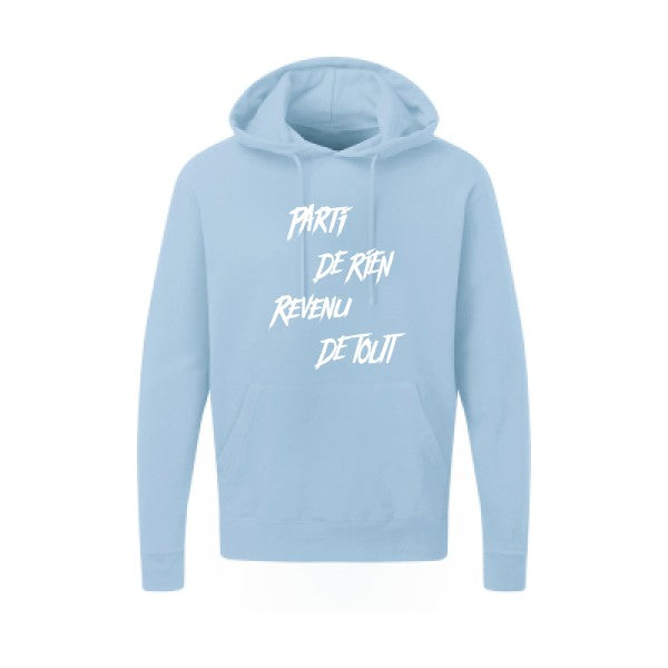 Parti de rien |Sweat  capuche humoristique Blanc 