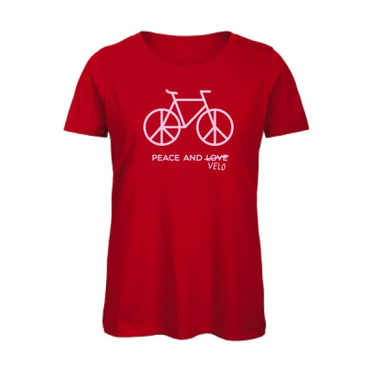 T shirt humour bio femme   femme bio|Peace and vÃ©lo Rose 