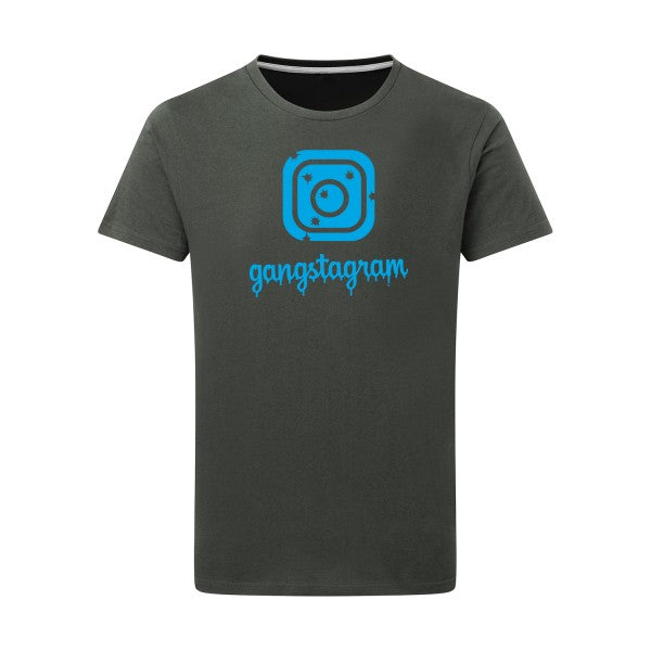 GANGSTAGRAM - Flex bleu clair Tshirt original Charcoal  5XL