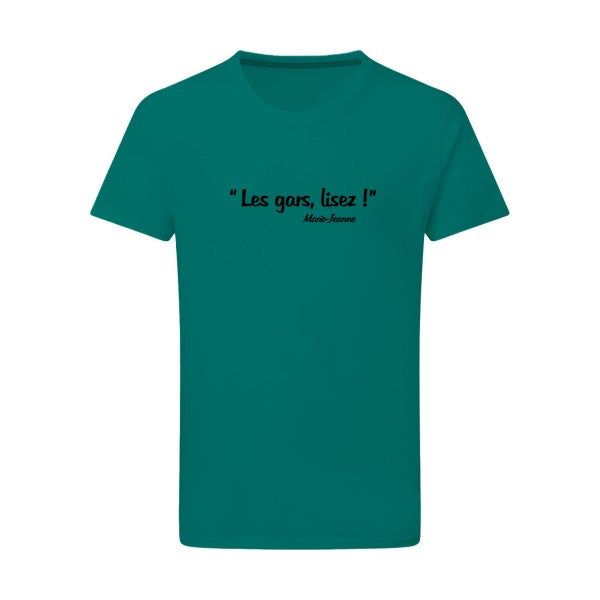 Les gars lisez ! noir -Flex noir sur T-shirt SG  Emerald Green  2XL