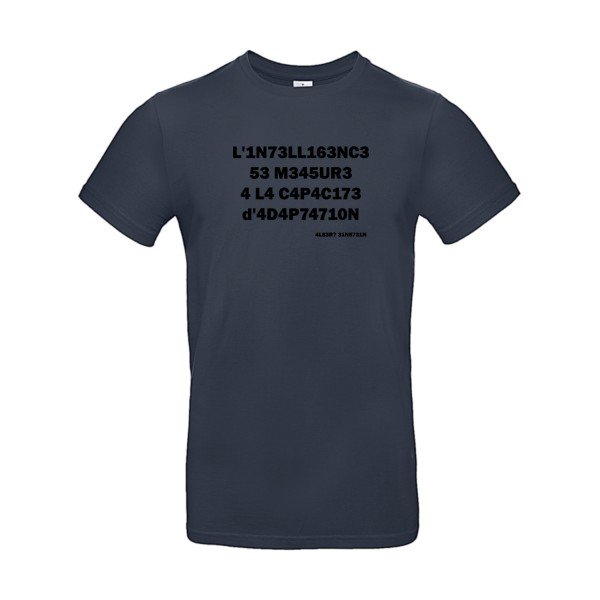 L'intelligence -Ai- t-shirt Geek- Navy Non bio flex Noir
