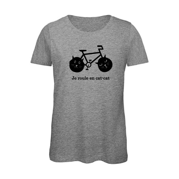 T shirt humour bio femme   femme bio|cat-cat bike Noir 