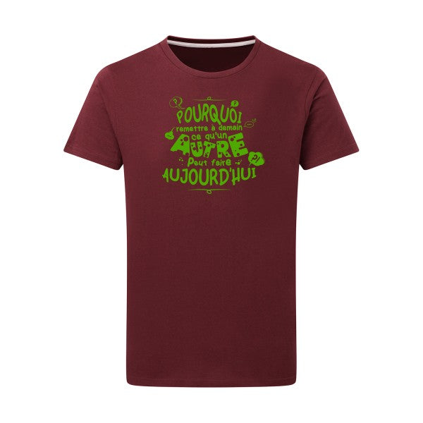 L'art de déléguer vert pomme -Flex vert pomme sur T-shirt SG  Burgundy  2XL