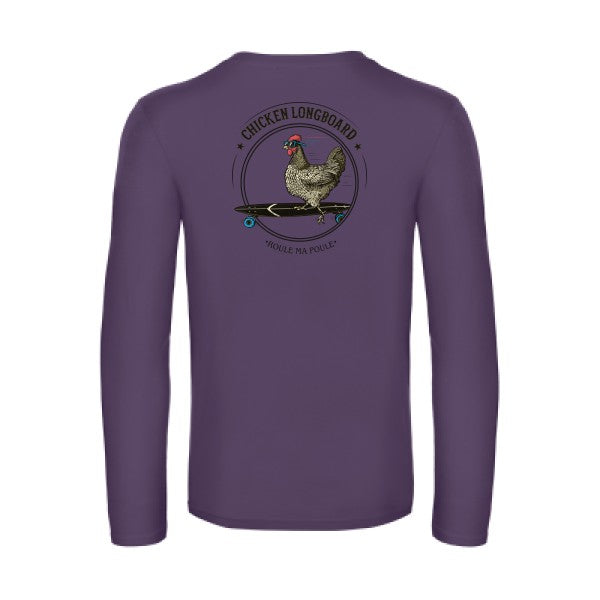 chicken-longboard-t-shirt-manches-longues-original-humour -Urban Purple