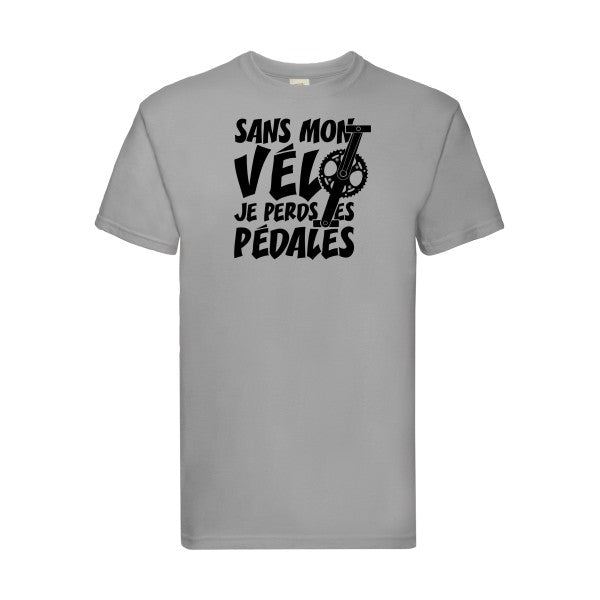 T-shirt|Sans mon vélo, je perds les pédales ! |Noir  |Fruit of the loom 205  G