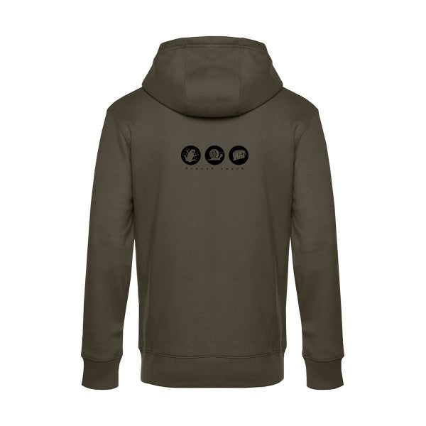French-touch sweat shirt original Khaki flex Noir impression Dos