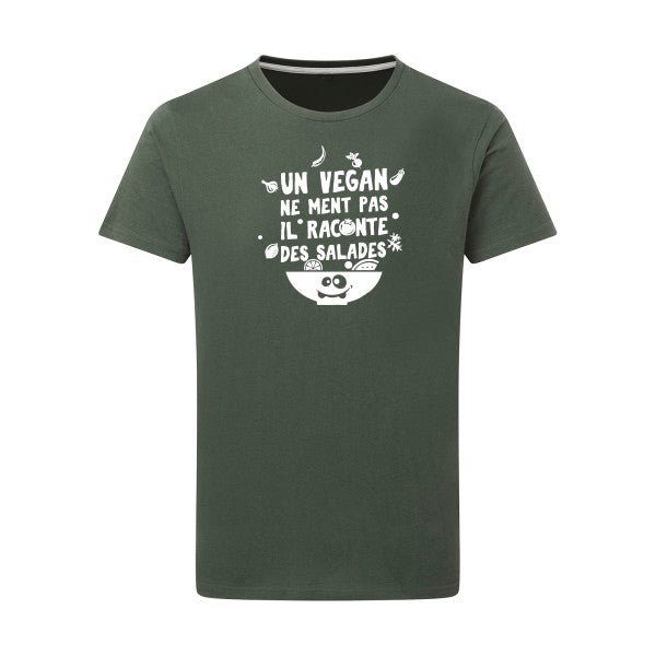 Un vegan ne ment pas Blanc -Flex Blanc sur T-shirt SG  Thyme  2XL