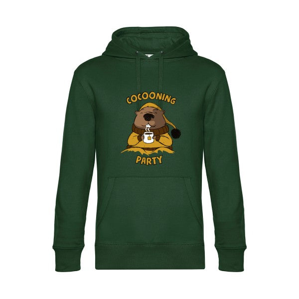 Cocooning- Sweat à capuche original Bottle Green - RueDuTeeshirt