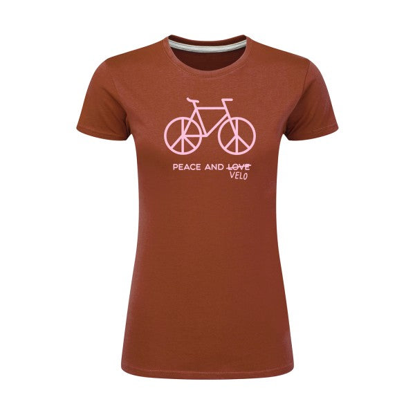 Peace and vélo Rose |T shirt original femme|SG