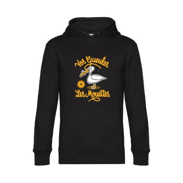 Vos-gueules-les-mouettes- Sweat à capuche original Black - RueDuTeeshirt