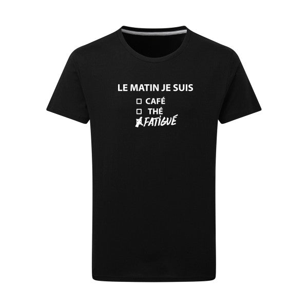 Le matin je suis... - Flex Blanc Tshirt original Dark Black  4XL