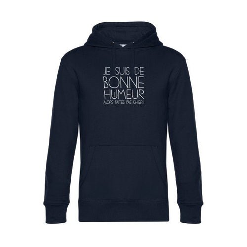 BONNE-HUMEUR sweat shirt original Navy Blue flex Blanc impression Face