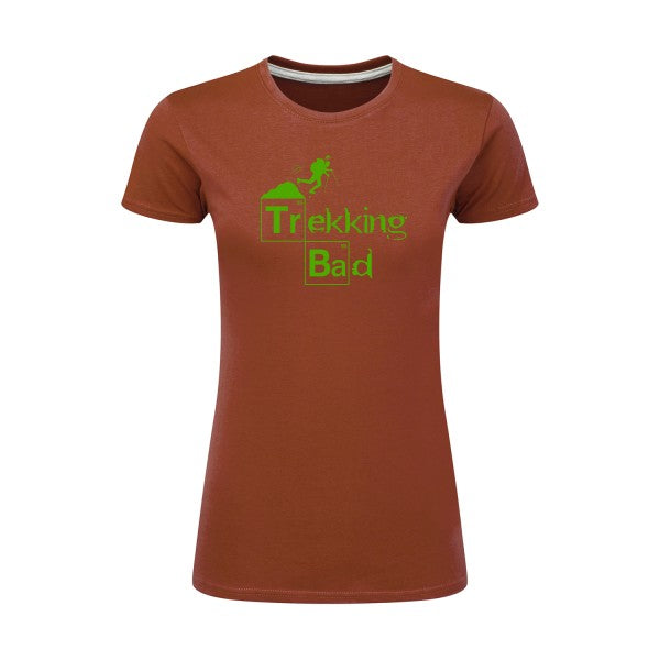 Trekking bad | Vert pomme |T shirt original femme|SG