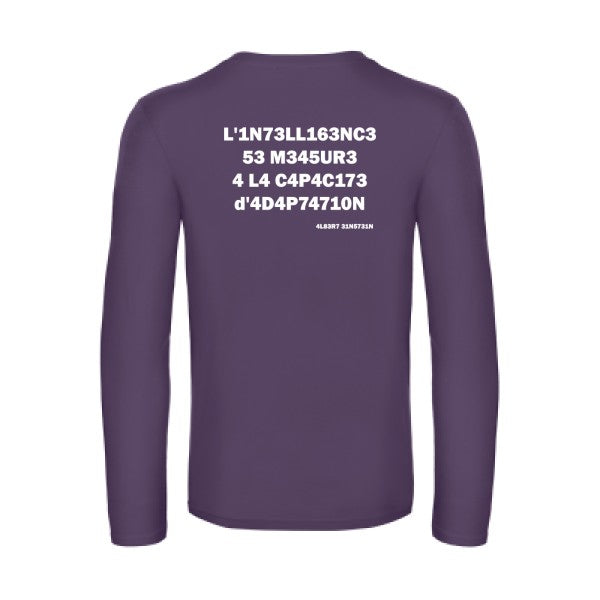 l -intelligence - t shirt- manches- longues- original- humour- Urban Purple impression Dos