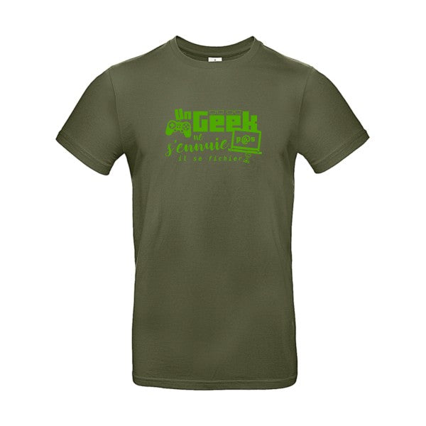 Un geek ne s'ennuie pas Flex Vert pomme |E190 T-shirt|Urban Khaki||2XL