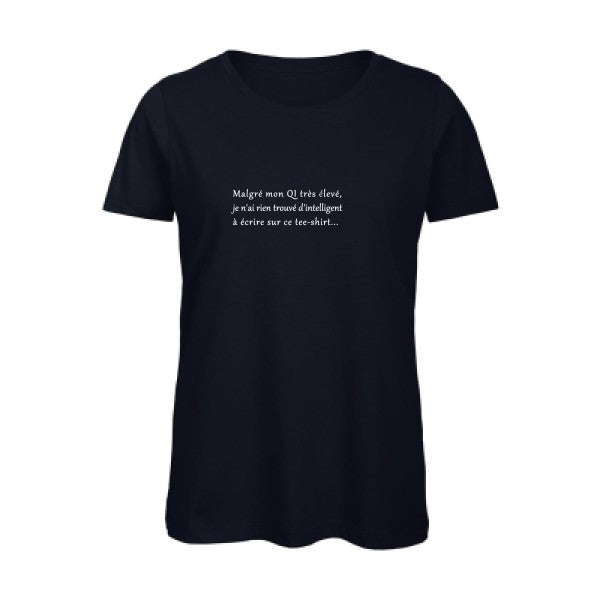 T shirt humour bio femme   femme bio|QI Blanc 