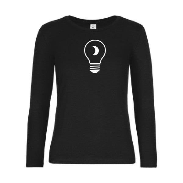 t-shirt lsl femme Noctambule Black flex blanc