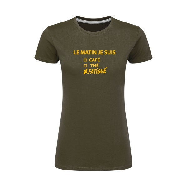 Le matin je suis...| jaune Or |T shirt original femme|SG