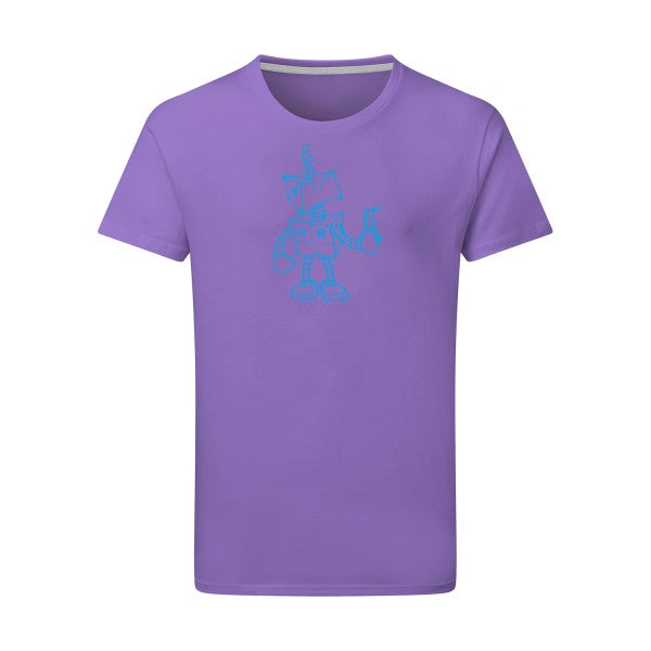 Robot & Bird - Flex bleu clair Tshirt original Aster Purple  2XL