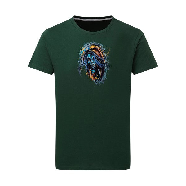 T-shirt homme Femme calavera - T-shirt inspiré de la culture mexicaine Bottle Green L