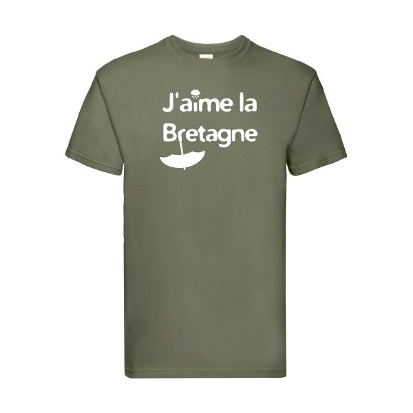 T-shirt|J'aime la Breta  G ne |Blanc |Fruit of the loom 205  G