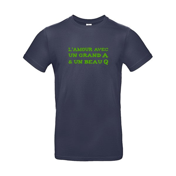 L'Amour avec un grand A et un beau Q ! flex Vert pomme B&C - E190 T-shirt|Navy Blue||2XL