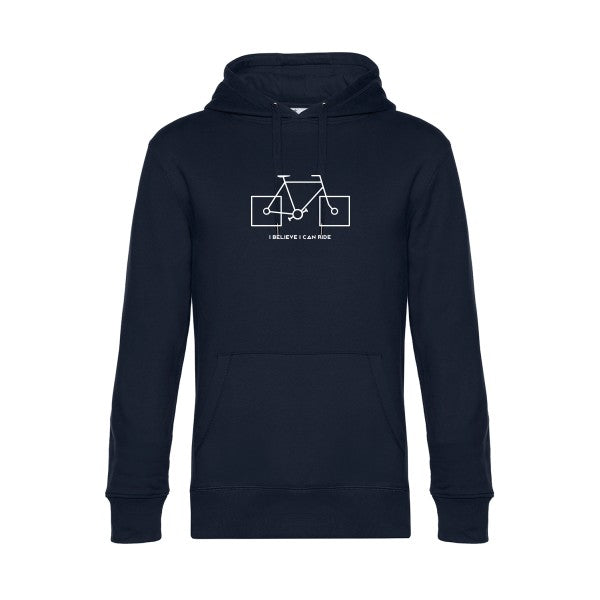 I-believe-I-can-ride sweat shirt original Navy Blue flex Blanc impression Face