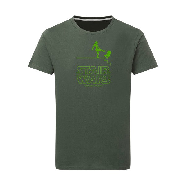 STAIR WARS vert pomme -Flex vert pomme sur T-shirt SG  Thyme  2XL