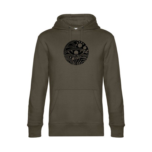 Eye sweat shirt original Khaki flex Noir impression Face