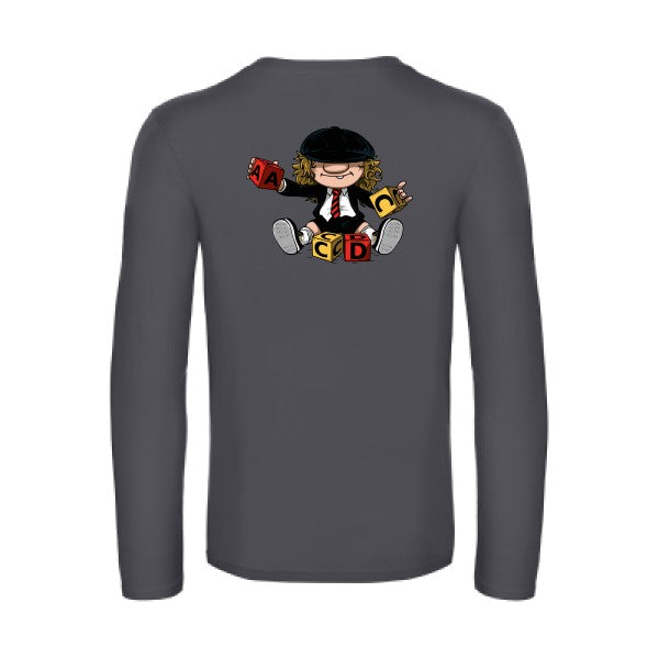acdc-t-shirt-manches-longues-original-humour -Dark Grey
