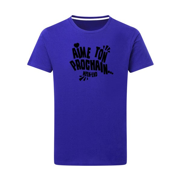 Aime ton prochain ! noir -Flex noir sur T-shirt SG  Royal Blue  5XL