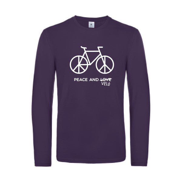 peace and velo - t shirt- manches- longues- original- humour- Urban Purple impression Face
