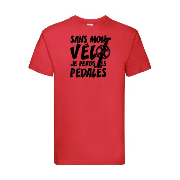 T-shirt|Sans mon vélo, je perds les pédales ! |Noir  |Fruit of the loom 205  G