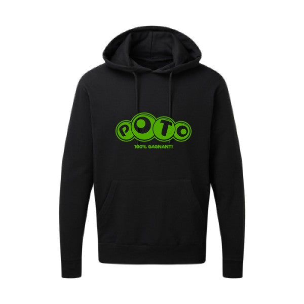 Poto Vert pomme |Sweat capuche imprimé homme