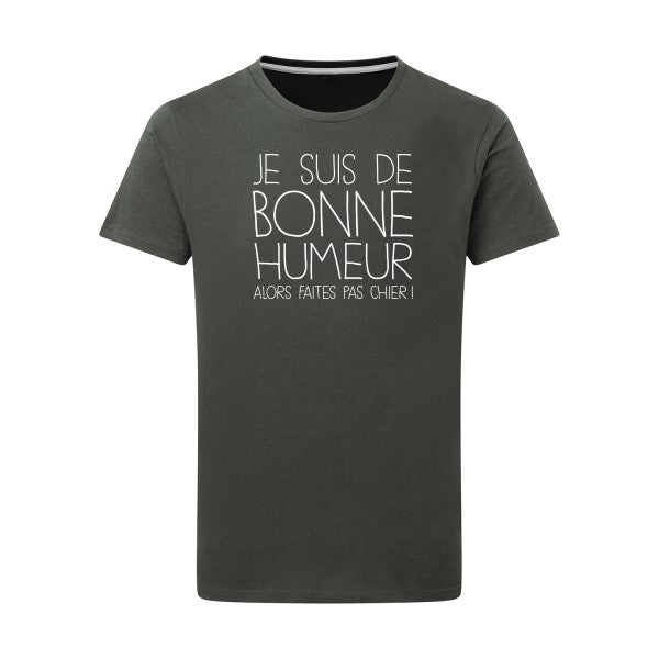 BONNE HUMEUR Blanc -Flex Blanc sur T-shirt SG  Charcoal  5XL