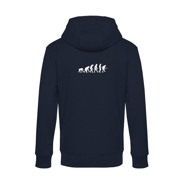 Rock-Evolution sweat shirt original Navy Blue flex Blanc impression Dos