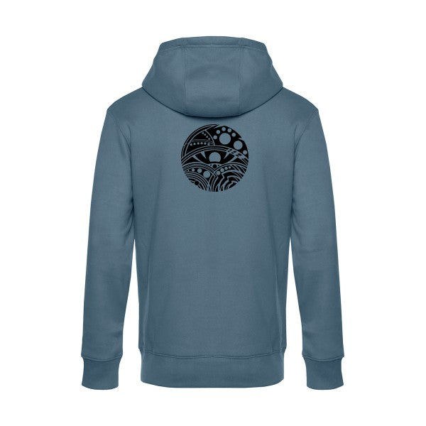 Eye sweat shirt original nordic blue flex Noir impression Dos