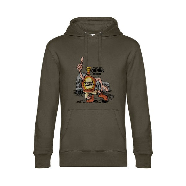tous-les-chemins.- Sweat à capuche original Khaki - RueDuTeeshirt