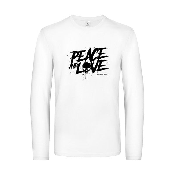 peace or no peace - t shirt- manches- longues- original- humour- White impression Face