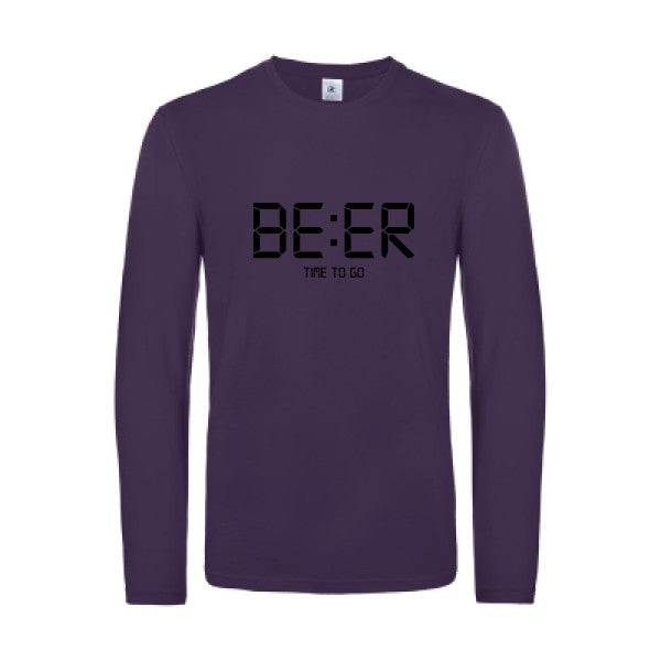 time to go - t shirt- manches- longues- original- humour- Urban Purple impression Face