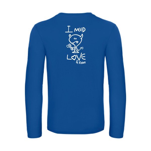 lover - t shirt- manches- longues- original- humour- Royal Blue impression Dos