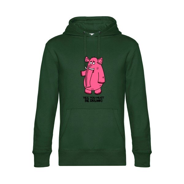 Pink-elephant- Sweat à capuche original Bottle Green - RueDuTeeshirt